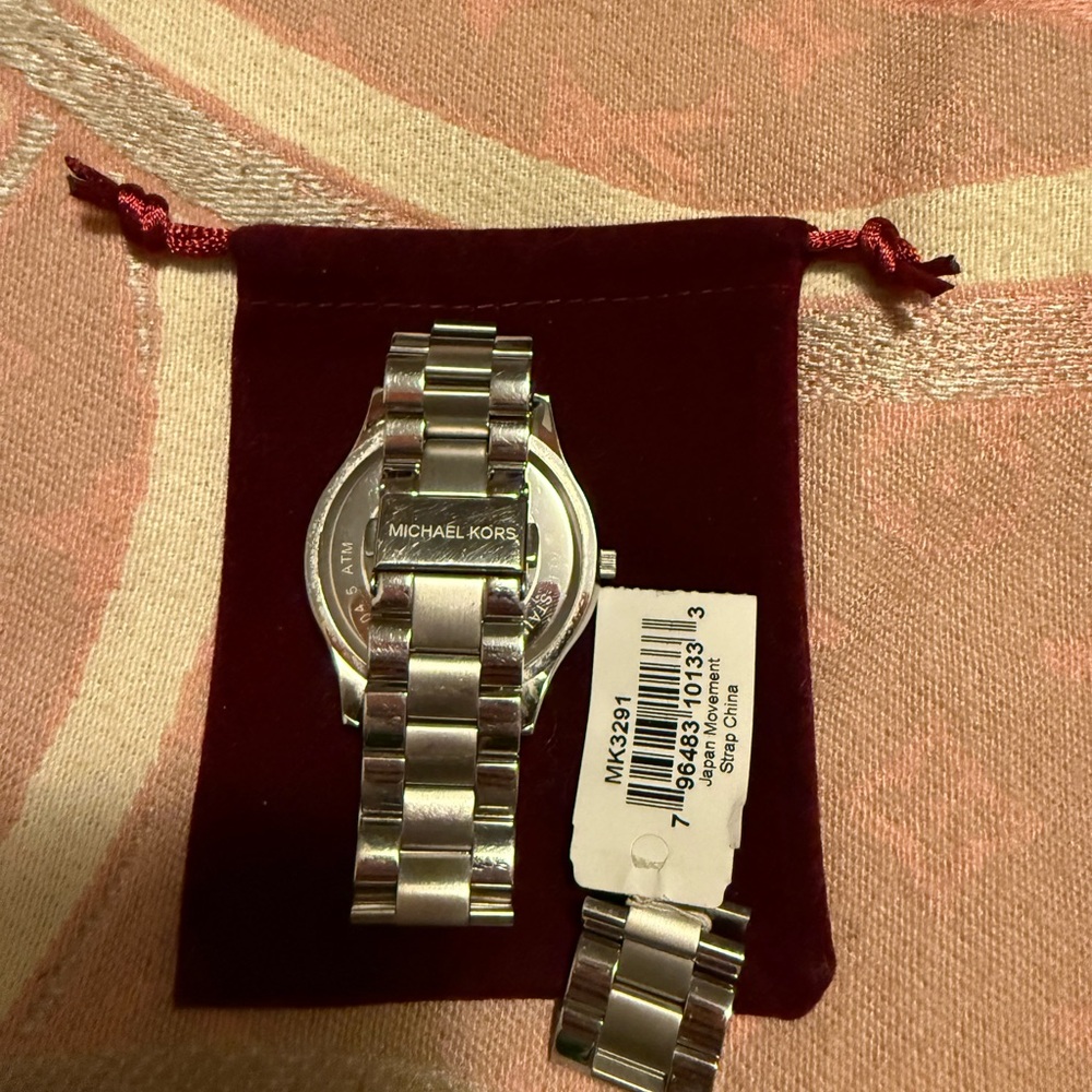 Michael Kors Pink and Silver Women's Watch - Picture 5 of 8